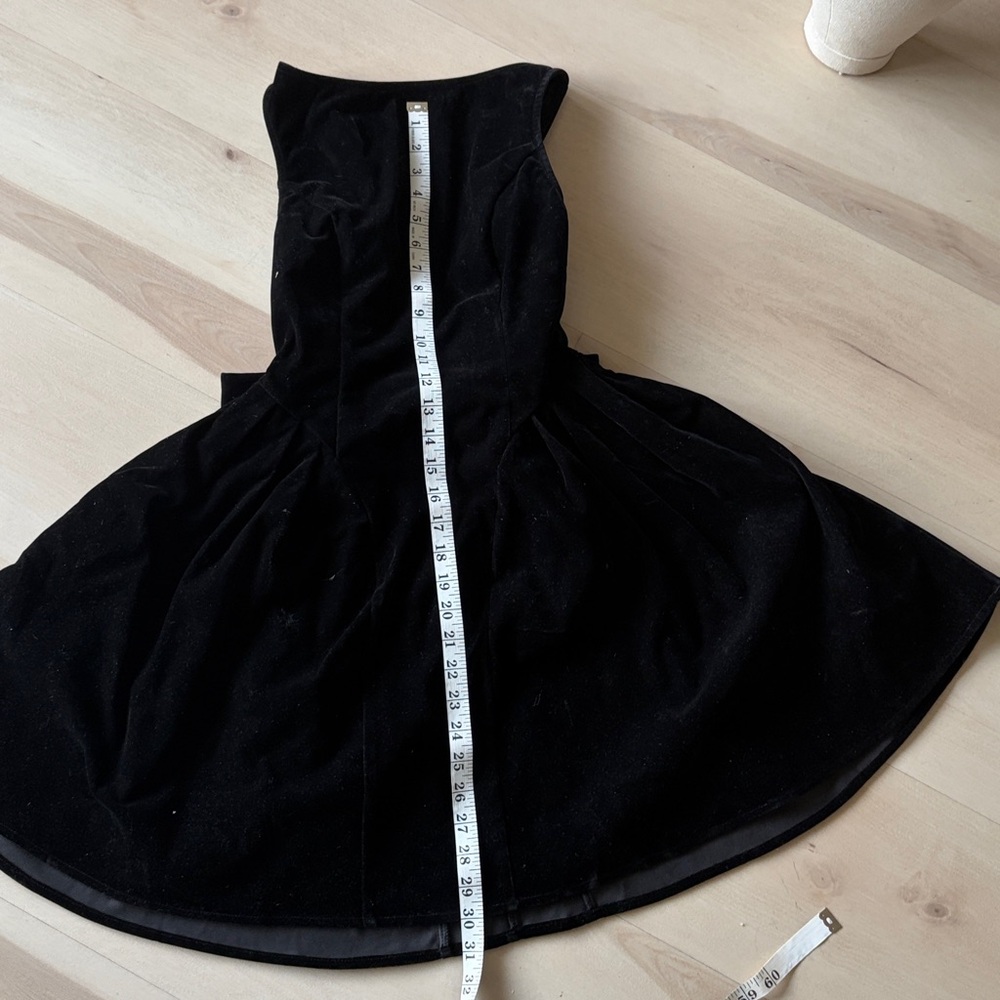 Cider Velvet boatneck Big Bow Tie back midi dress juniors sz XXS black nwt - Picture 8 of 8